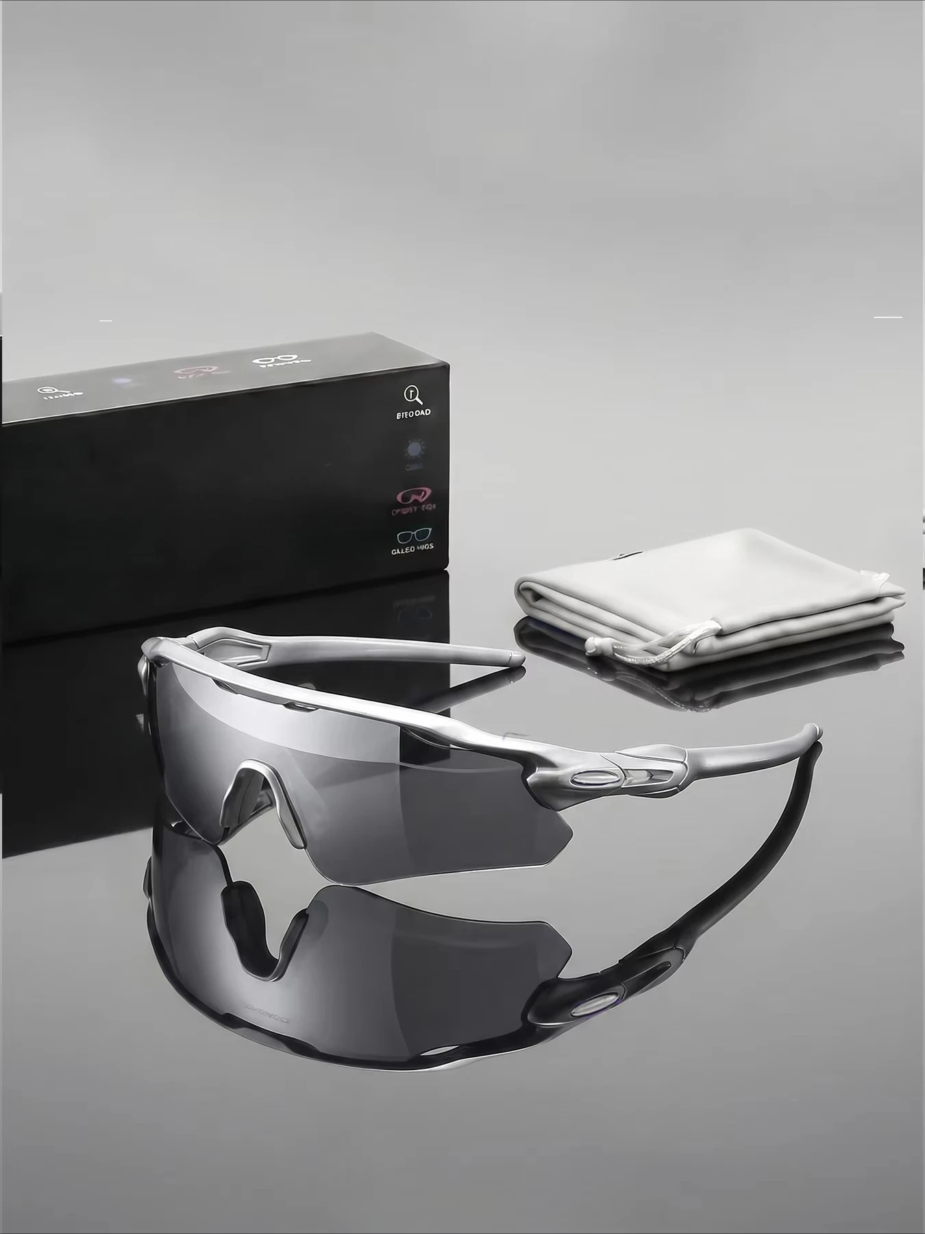 Integrated Half Frame Sunglasses, Color Film Unisex for Daily Travel Decoration, Anti Slip, with Mirror Bag