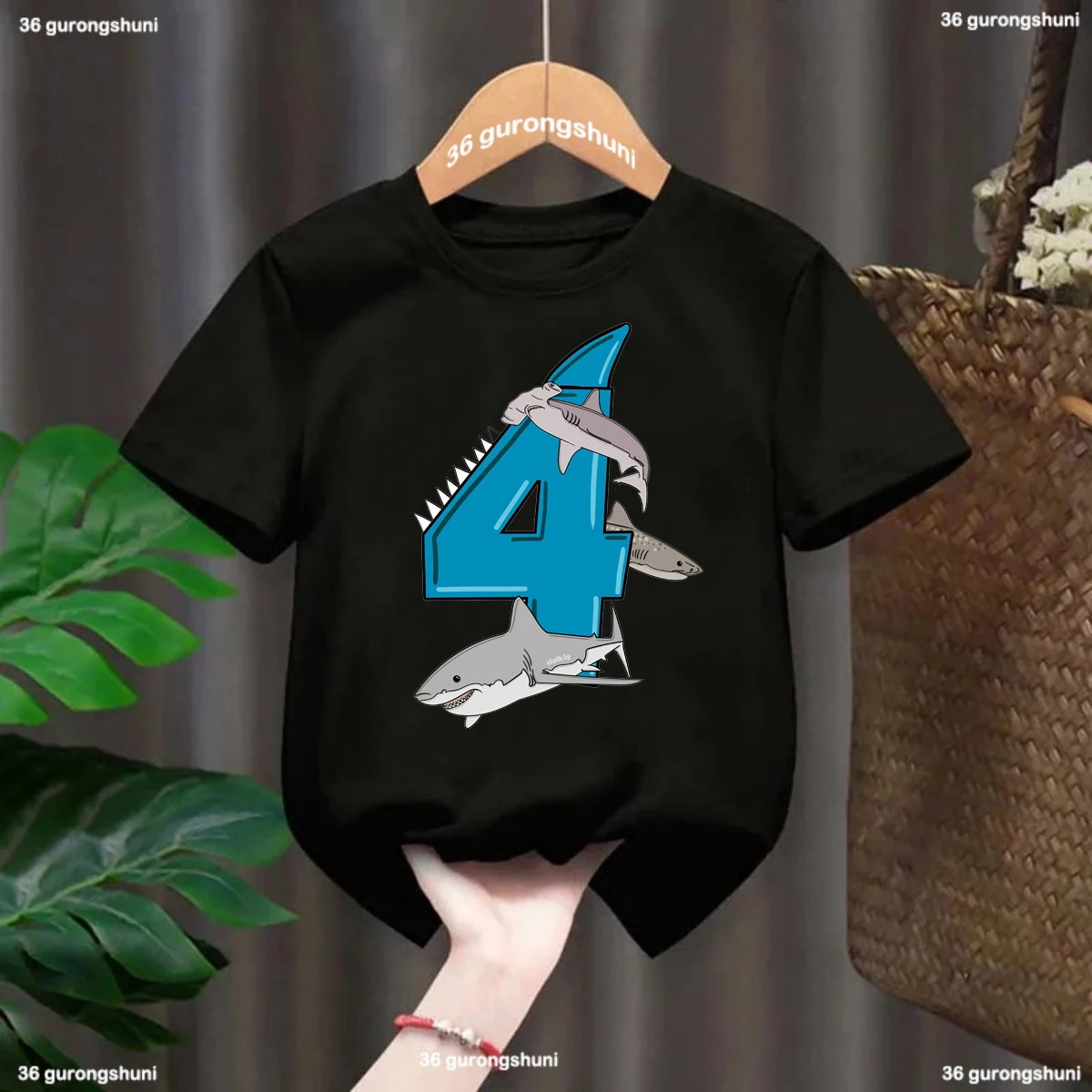 3-9th Birthday T-Shirt Boys Great White Shark T-Shirt Gifts Children'S Birthday Tshirt  Cute Toddler TShirt wholesale