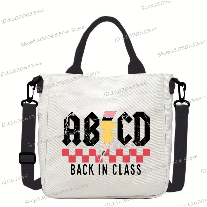New Designer School Handbag Funny Back To School Print Crossbody Bag for Girls Boys Fashion Teacher Gifts Canvas Shoulder Bags