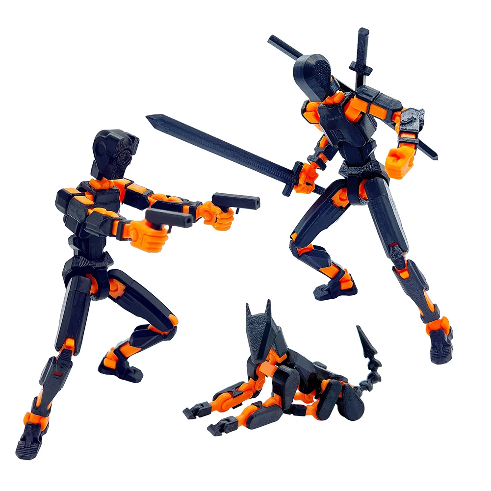 13 3D Printed Action Figure with Multiple Accessories Action Figures Toys Assembly Completed Action Figure Dummy Desk Decoration