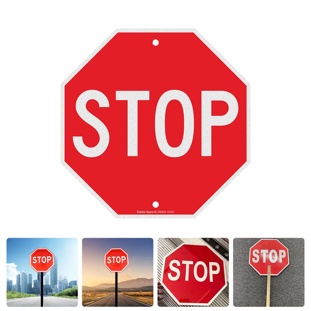 

STOP Safety Sign Warning Reflective Traffic Toy Board for Road Aluminum Plate Child Street Signs