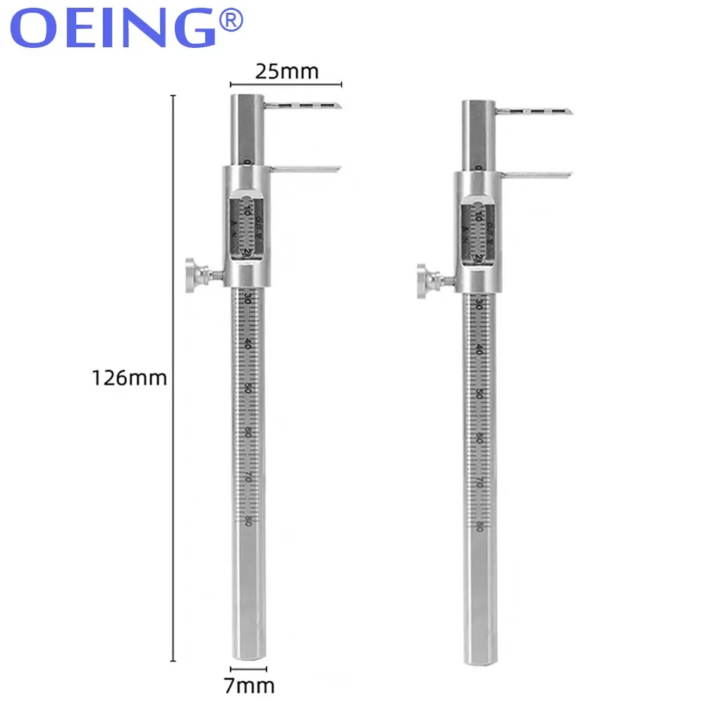 تقويم الأسنان انزلاق الفرجار 0-80 مللي متر طبيب الأسنان زرع قياس قياس زرع قياس مقياس مقياس أدوات طب الأسنان المستديرة