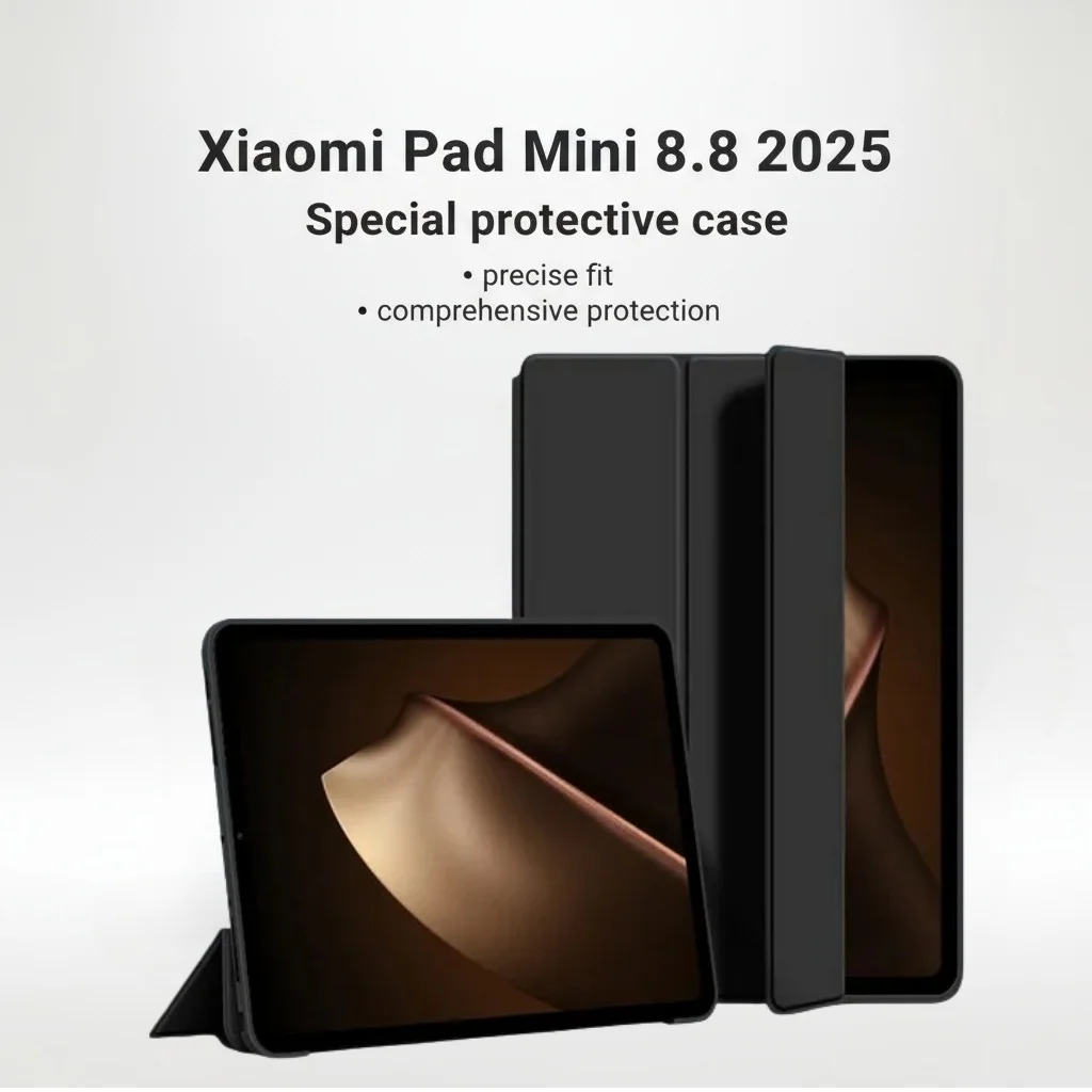 

Чехол для Xiaomi Pad Mini 8,8 дюйма, 2025 г., магнитный тройной складной чехол из искусственной кожи, мягкая задняя подставка, чехол для Mipad mini 8,8, аксессуары для планшетов