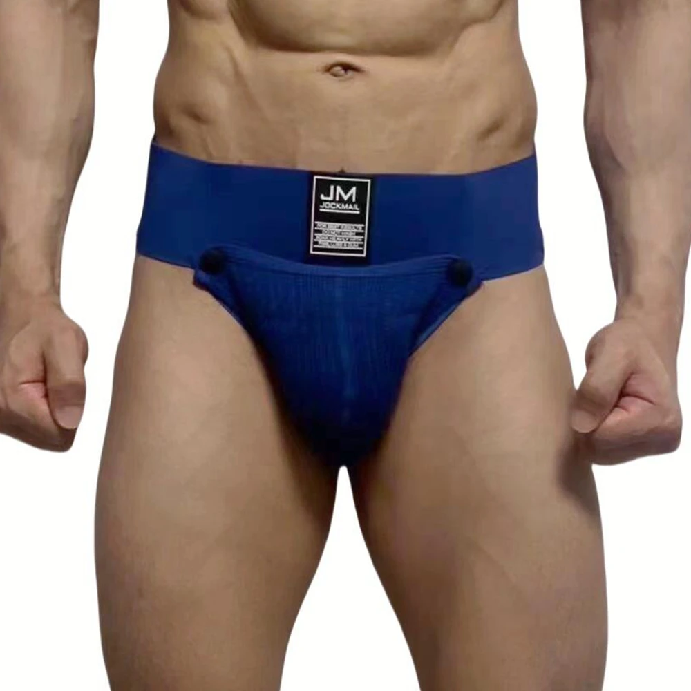 Men's Underwear Men Sexy Briefs Jockstrap Removable Penis Pouch Cotton Panties Thongs Mesh Underpants Gay Slip Homme Srting