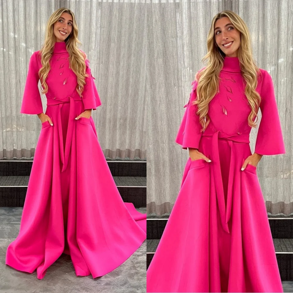 Customized Retro High Collar A-line Sweep/Brush Quinceanera Dresses Soutache/Ribbon Trim s Formal Occasion Gown	فستان سهرة نسائي