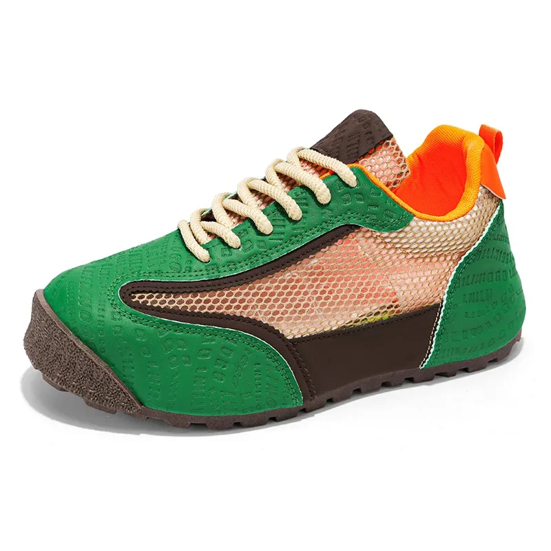 

Men's motorcycle shoes with large mesh, breathable thick sole, fashionable and casual shoes