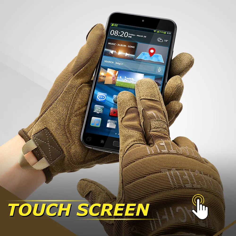 Outdoor Tactical Gloves Touch Screen Training Sport Climbing Shooting Hunting Riding Cycling Bike Full Finger Anti-Skid Mittens