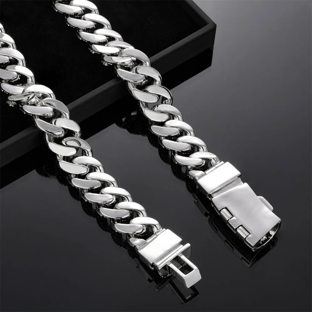 Icedminer 22mm Bubble Iced Out Cuban Link Chain Necklaces For Men Women Brass Zircon Hip Hop Jewelry Free Shipping