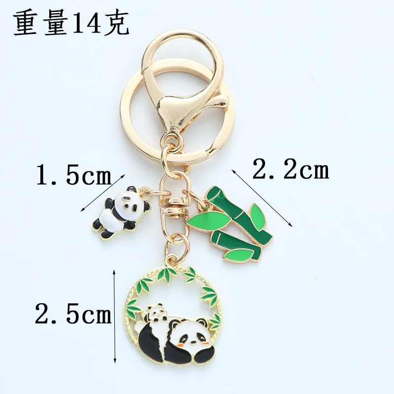 الإبداعية حلية مجوهرات المفاتيح لطيف الحيوان الباندا مفتاح سلسلة لحقيبة الظهر الخيزران Keyrings أكياس سحر حامل المفاتيح هدية