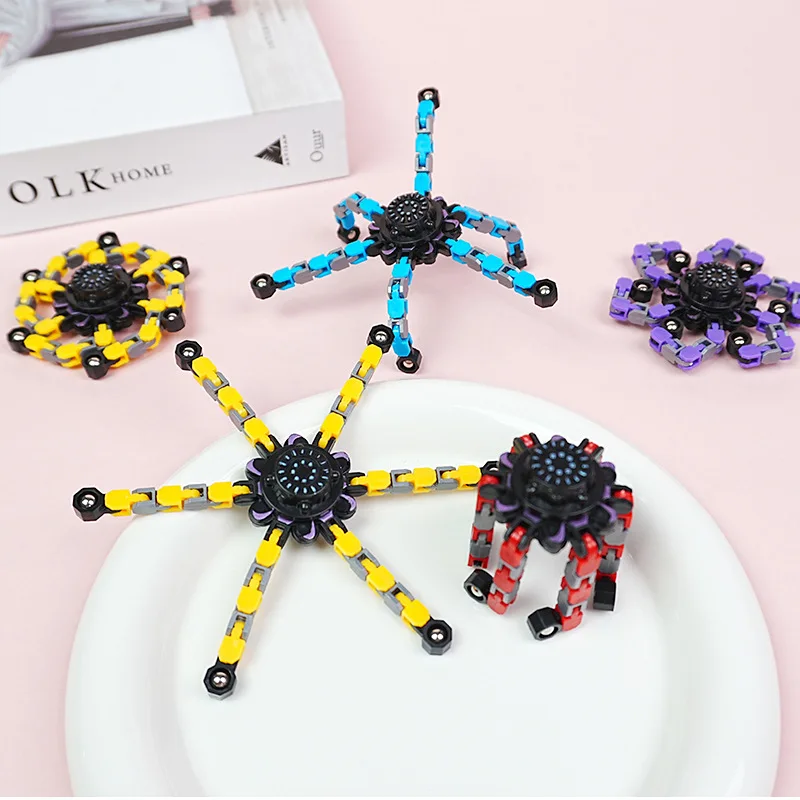 변형 가능한 피젯 스피너 체인 장난감 어린이용 항스트레스 핸드 스피너 스트레스 해소 장난감 성인용 피젯 센서리 자이로 선물