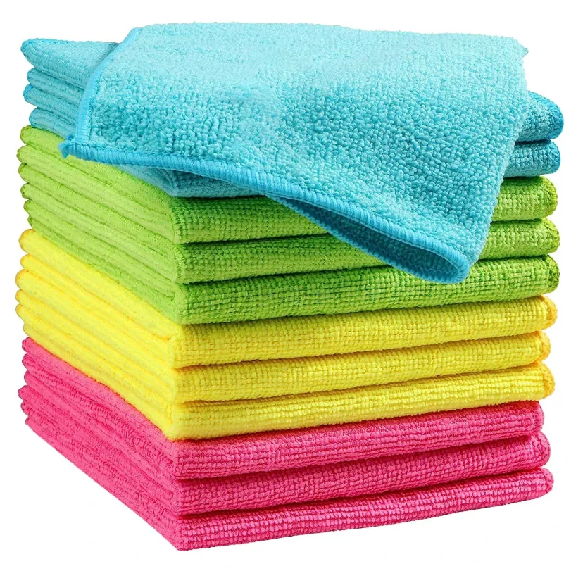 

4/8/12 Packs 30x30cm Microfiber Cleaning Cloth with 4 Color Assorted, Mix Color Scrubbing Wash Cloths,Dish Towels Sets
