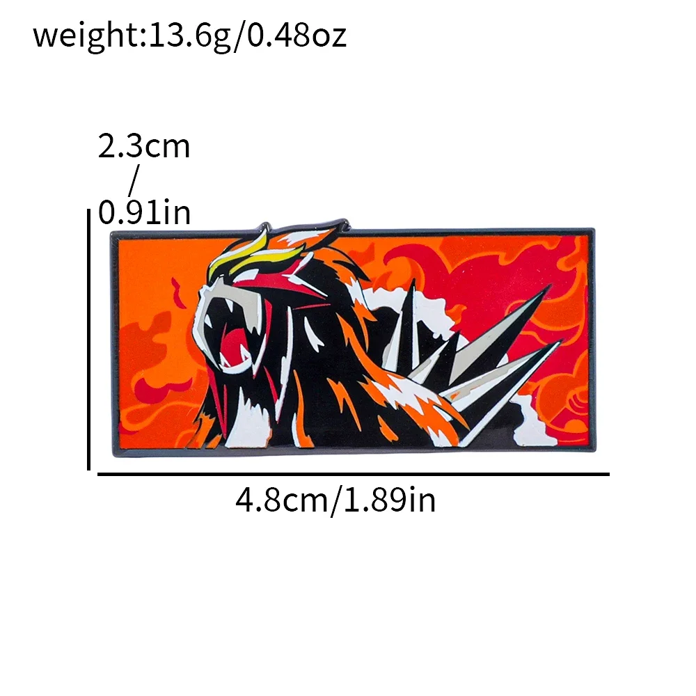 1 Pc Pokémon Legendary Beasts Brooch Entei Suicune Cartoon Enamel Pin Metal Badge Jewelry Clothing Backpack Accessories Gift view 4