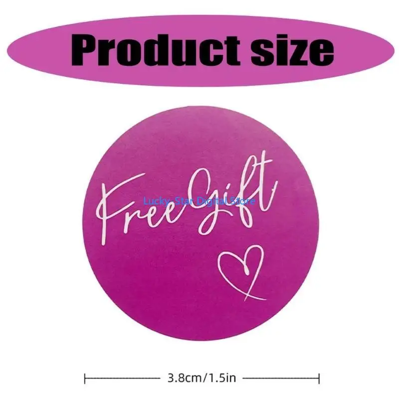 N7MC 3 Rolls Bulat Stiker Membebaskan Sticker Sticker Label Giveaway Stiker Mandiri