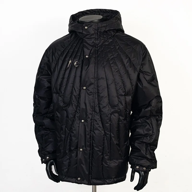 

Пуховик THUG CLUB, классический черный металлический логотип, зимнее универсальное пальто для мужчин и женщин, пары, реальные фотографии, ветрозащитные теплые пуховики