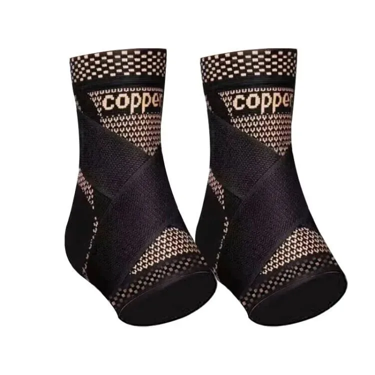 2Pairs Copper Infused Ankle Brace, Compression Ankle Support Sleeve for Men Women, Relief Foot Pain, Sprained Ankle Recovery for Sports Workout