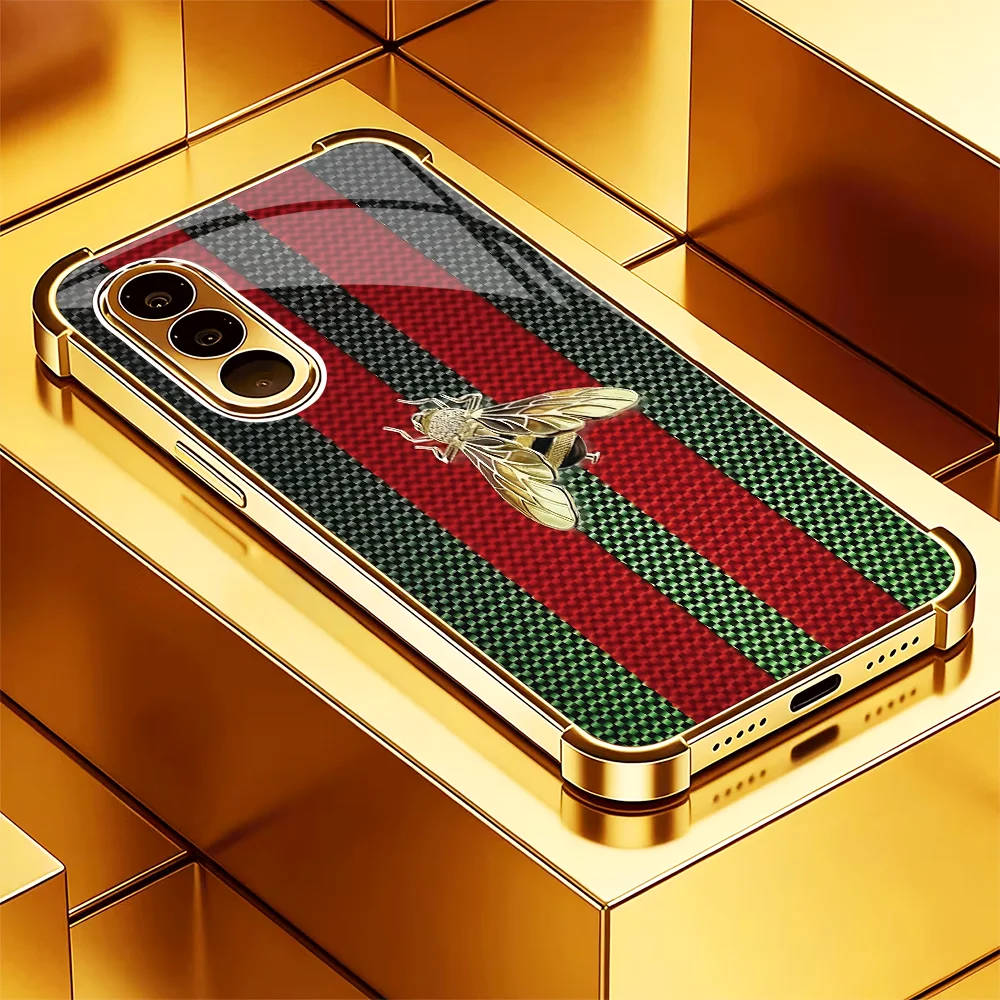 Phone Case Luxury Fashion Golden Fly s26 ultra case s25 FE Glass phone case for Samsung Galaxy S26 25 24 23 22 21 FE Ultra Plus