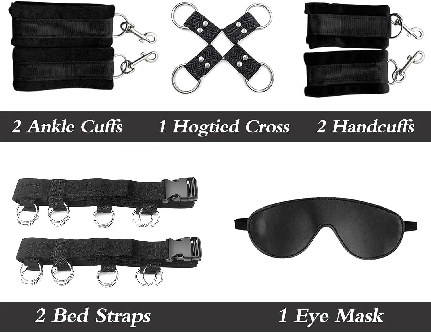 

Bed Restraints Sex Set for Couples, Sex Restraints Restraining Sex Handcuffs Games for SM Play BDSM Bondage Kits