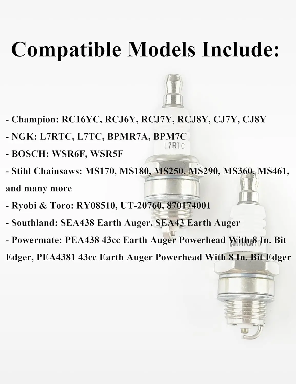 YAMAKATO 2-Pack L7RTC Spark Plug | Replacement for Champion RC16YC, for NGK 6708 BPMR7A, for BOSCH WSR6F, for Stihl MS250 Chainsaws & Garden Equipment