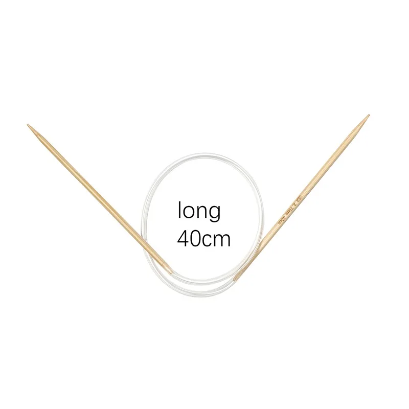 1pc 2.5-6mm Natural Bamboo Circular Knitting Needles Ring Knitting Double Cusp Crochet Hooks DIY Women Sewing Tools 40cm long