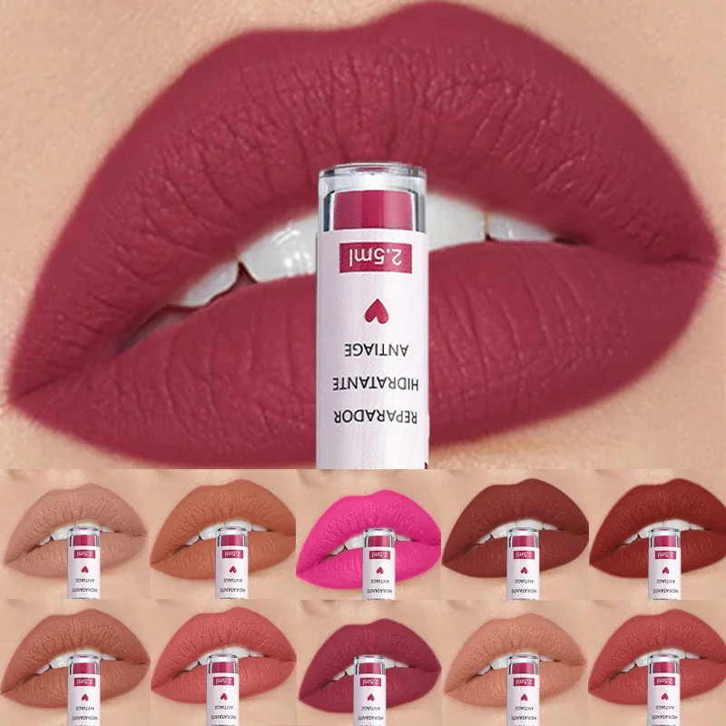 เกาหลี Matte Liquid ลิปสติก Lip Glaze Moisturizing กันน้ําทนทาน Lip Mud Non-stick Cup Rose Red Lip Gloss แต่งหน้า