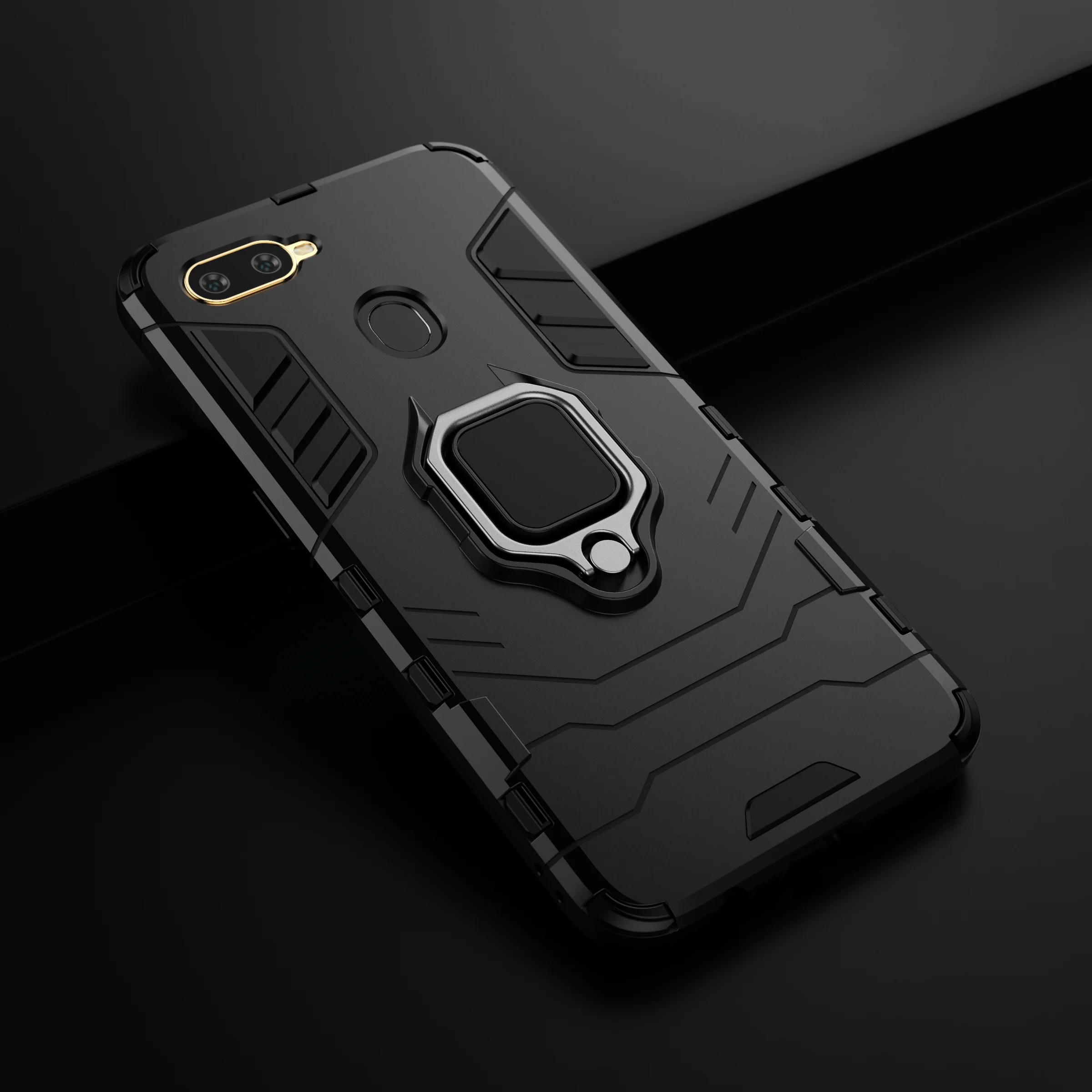 For OPPO A7 AX7 A7X A7N AX5S A5S A12 Case Shockproof Ring Stand