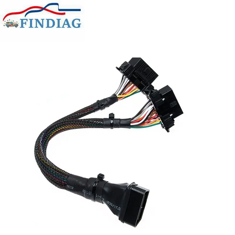 30 cm Best quality OBD2 Male to Dual Female Elbow Extension Cable with 16pins Available to Connected 1 IN 2 Converted OBD 2