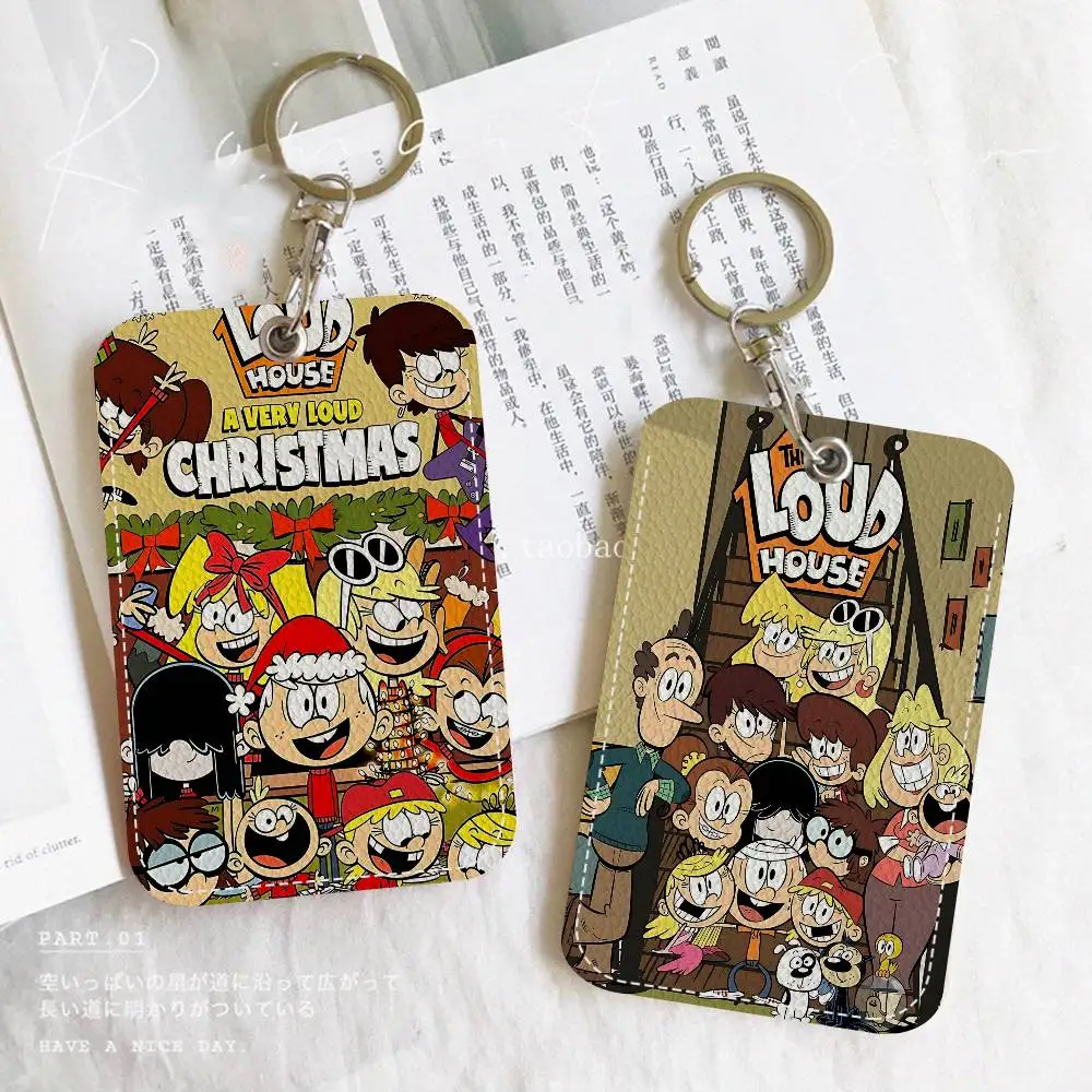 Cartoon movie The L-Loud H-House PU Soft Leather Rectangular Key Card Holder Induction Elevator Protection Cover
