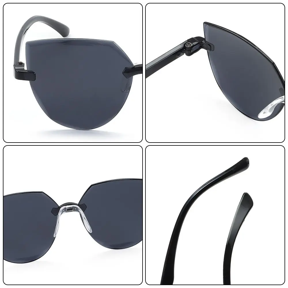 Accessories Candy Color Transparent Trendy Cat Eye Sunglasses Sunglasses for Women Eyewear Rimless