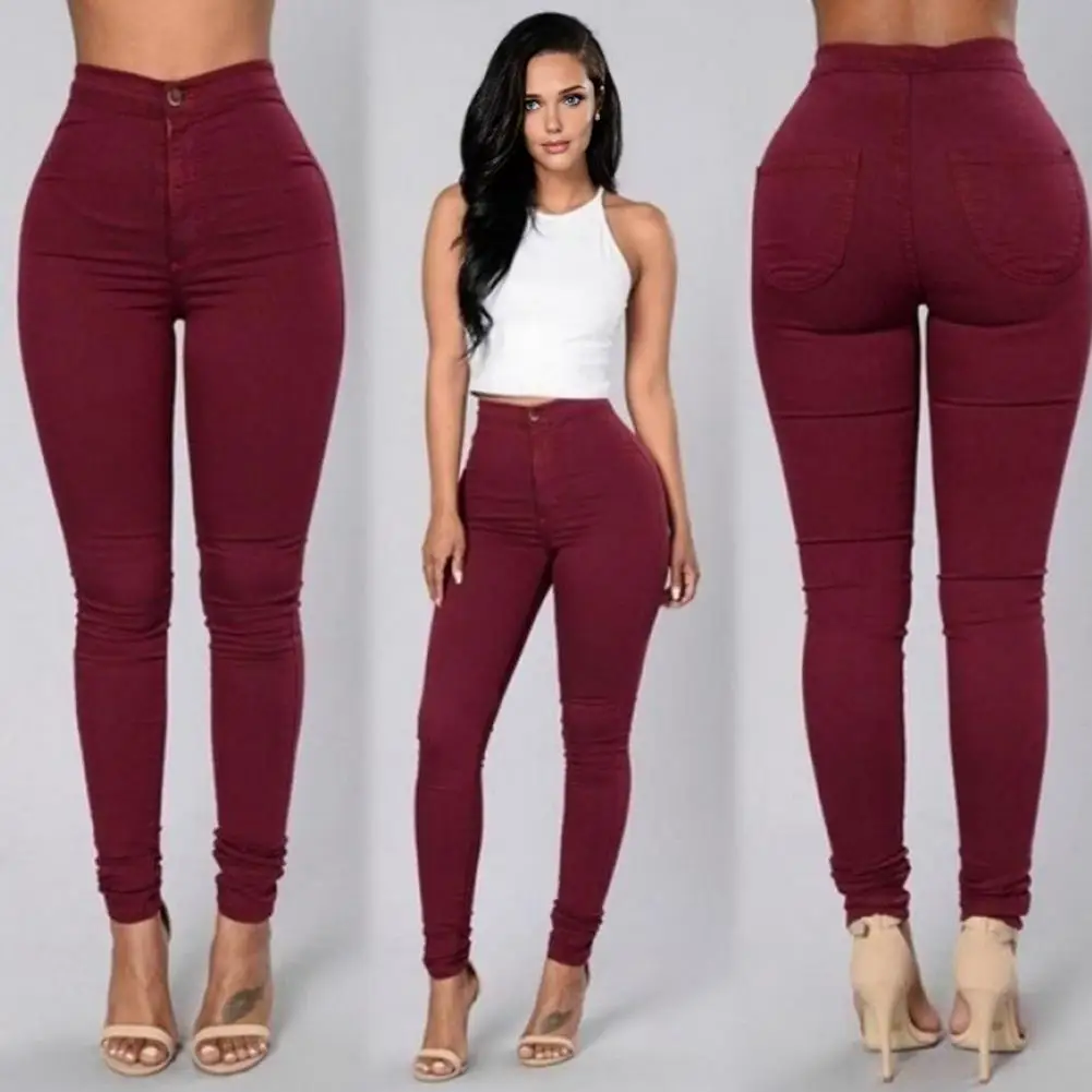 New Women Black High Waist Skinny Jeans Fashion Stretch Slim Denim Pencil Pants… - Image 3