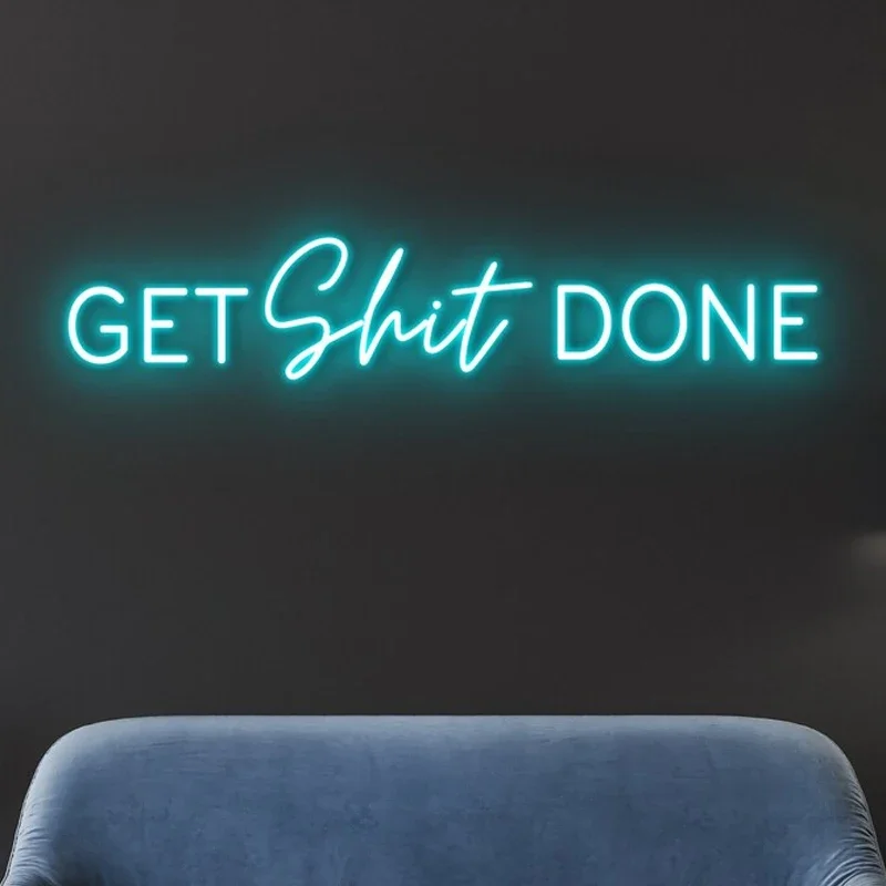 Get Shit Done Neon Sign，art Room Neon Light,custom Led Sign for Room Decor Bar Party Night Lighting Decoration