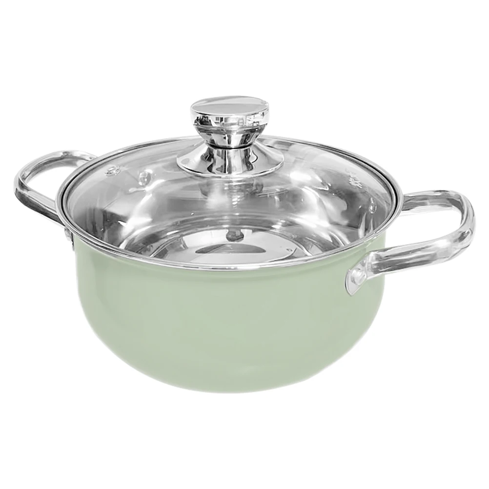 

Stainless Steel Soup Pot Saucepan with Lid Large Capacity Cooking Stew Stockpot Kitchen Ramen Noodle Hot Pot Reusable Sturdy