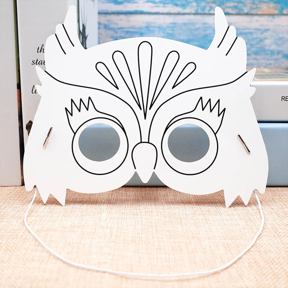 

10PCS DIY Painting Owl Paper Mask Funny DIY Colored Drawing Owl Mask Creative DIY Color Filling Paintings Mold DIY Blank Drawing