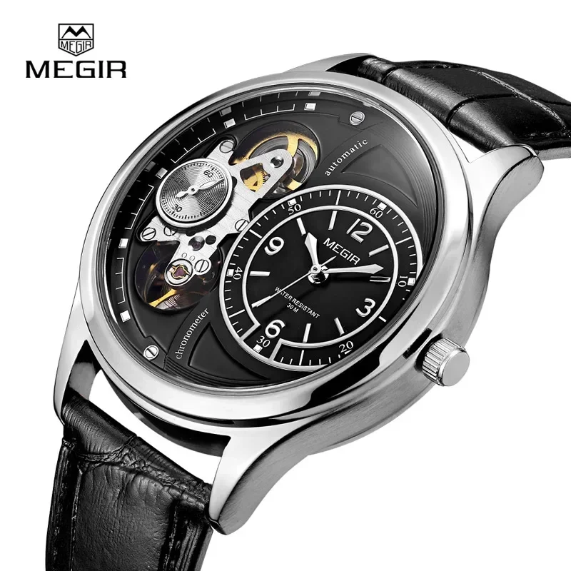 MEGIR hot brand waterproof quartz watch man fashion leather strap wristwatches men casual male masculino relojes watch hour 2017