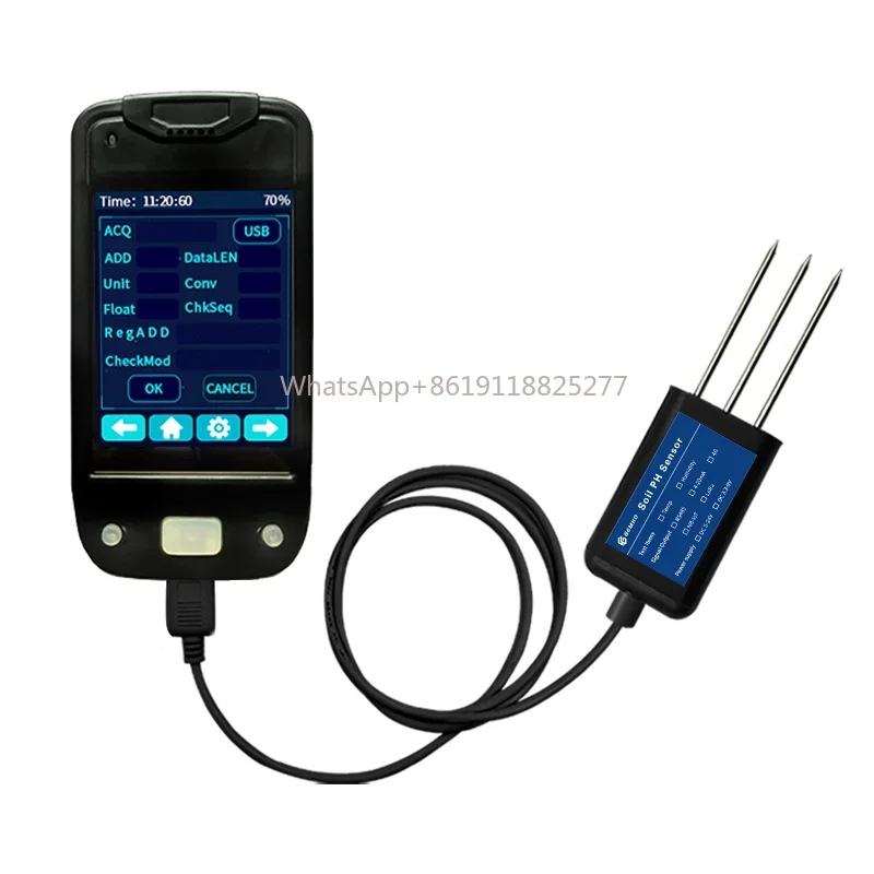 7 in 1 tragbarer Boden detektor Boden npk ec Feuchtigkeit temperatur sensor Analysator mit Handheld-Display-Terminal