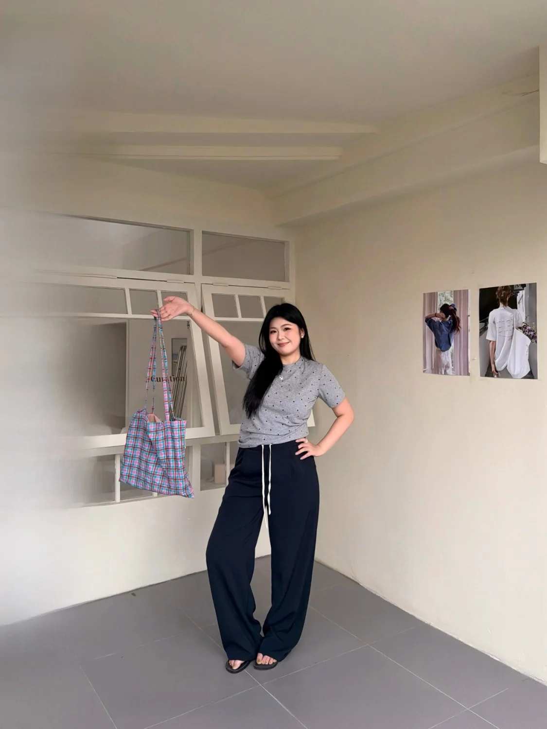 

Брюки NINI ONE в корейском стиле с широкими штанинами и пэчворком, повседневные прямые брюки для женщин больших размеров, летний сезон, без бренда