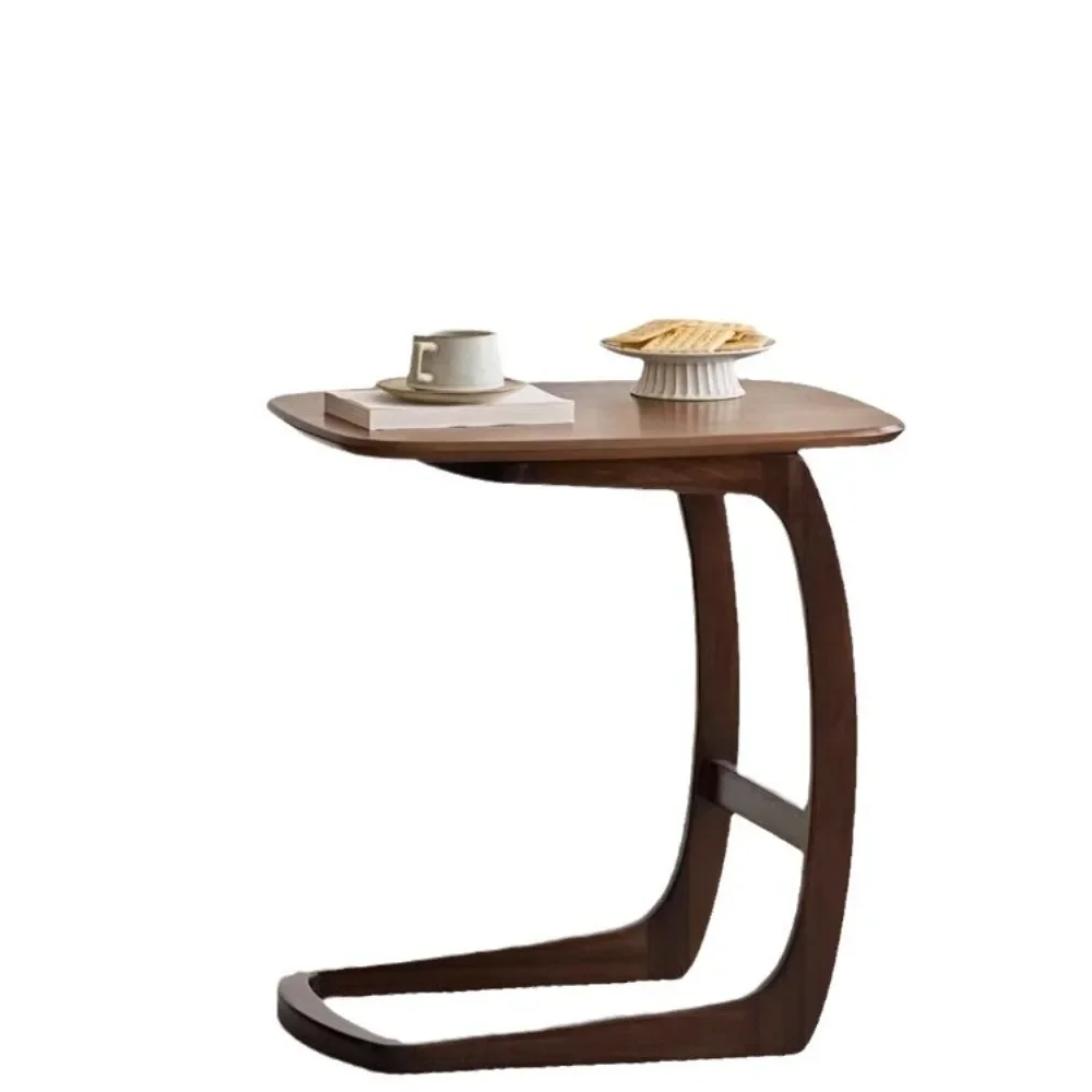 Walnut Texture Wooden Side Table Portable Small Tea Stand Multi Purpose Furniture For Indoor Daily Use