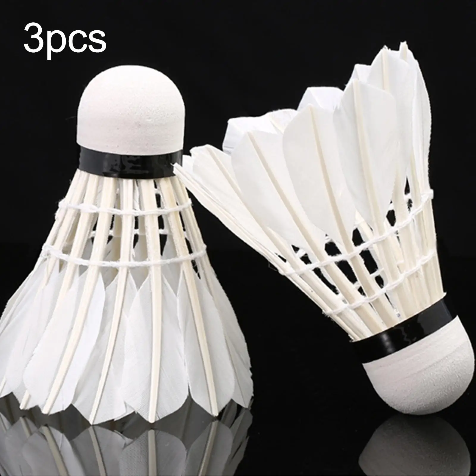 

3 Pieces Badminton Shuttlecocks Duck Feather with Great Stability and Durability