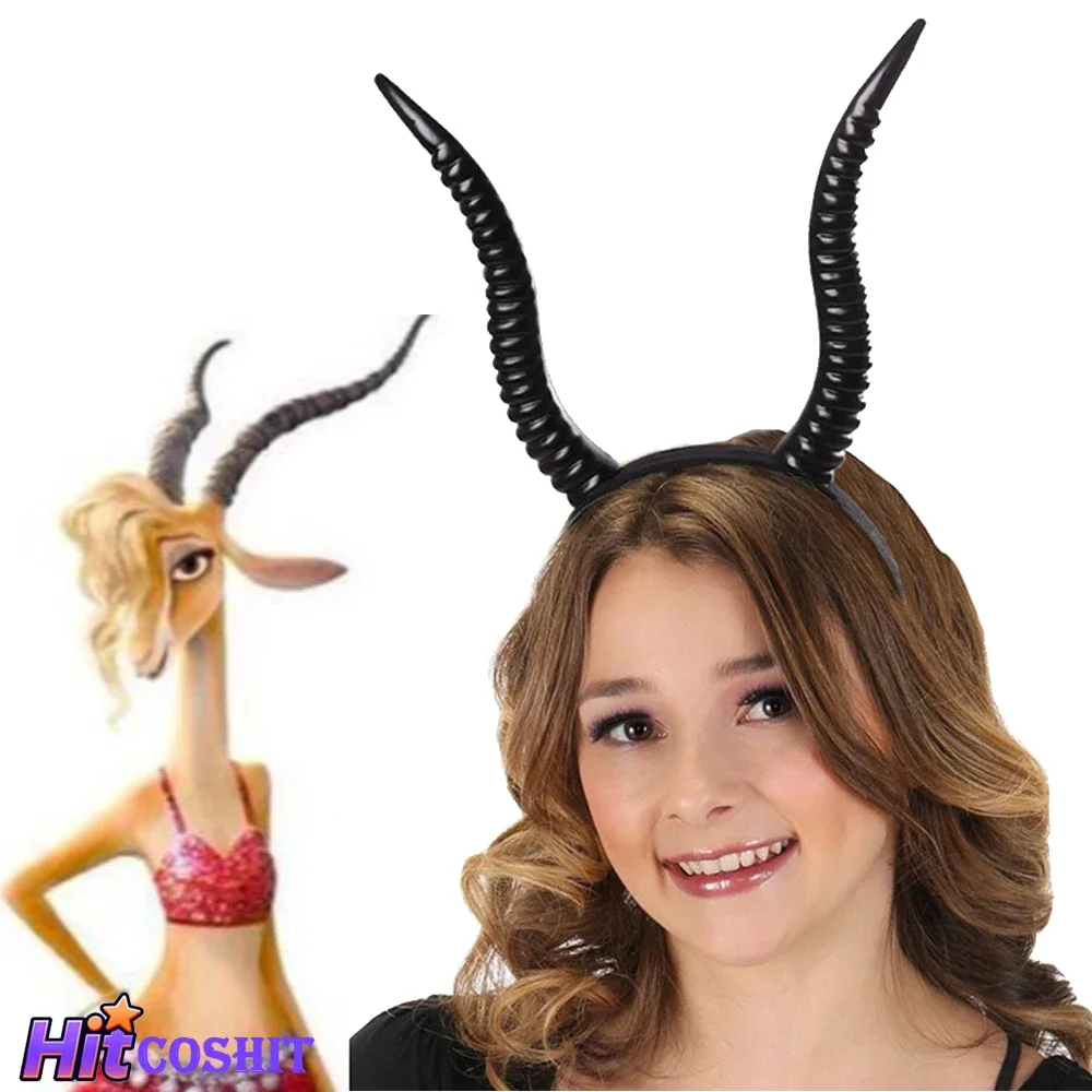 Zootopia 2 Gazelle Headband Horn Headwear Cosplay Props Fantasia Headgear Women Halloween Carnival Party Costume Accessories