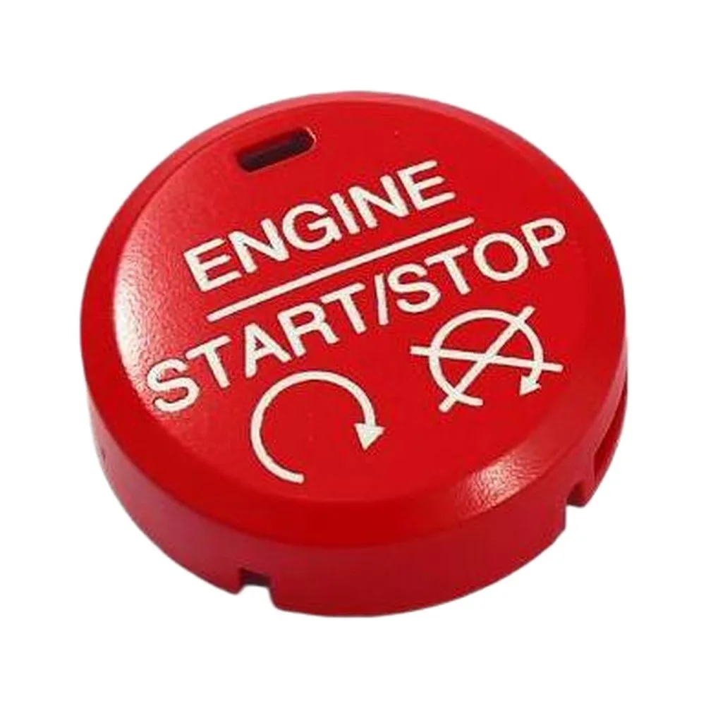 Ignition Start Stop Engine Switch Button For Ford For Mustang 2015-2023 Red/Crystal Black Plastic Interior Control Replacement