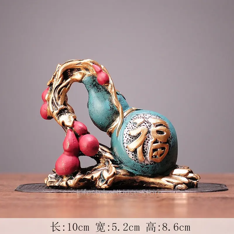 Wu Lou Hu Lu Resin Gourd Cucurbit for Wealth Feng Shui Decoration Ornament Good Luck Gourd Peaceful Enhance Luck Gifts