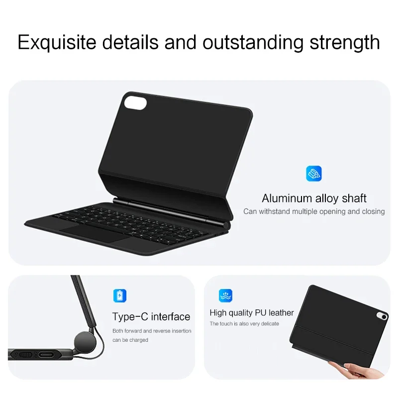 Magic Keyboard Folio voor IPad Pro 11 12.9 Air 4 Air 5 voor IPad 11e 10e generatie A16 2025 Pro 12.9 3e generatie Smart Cover magnetische behuizing