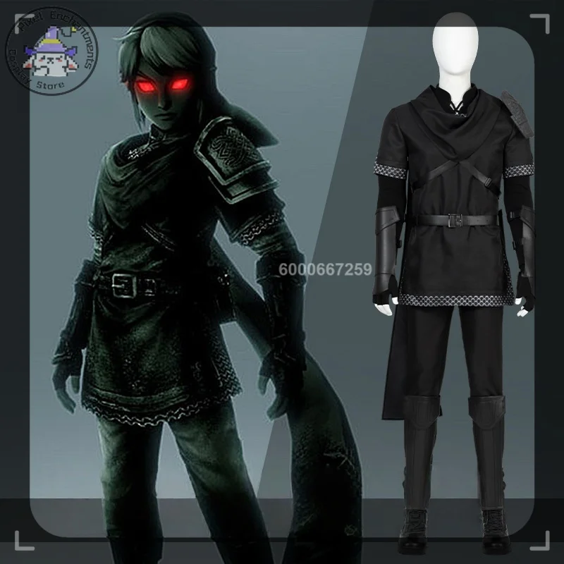 

Dark Armor Set Link Main Character Purya Game - Inspired Cosplay Costume Male Role-Playing Game Character Costume Set Black