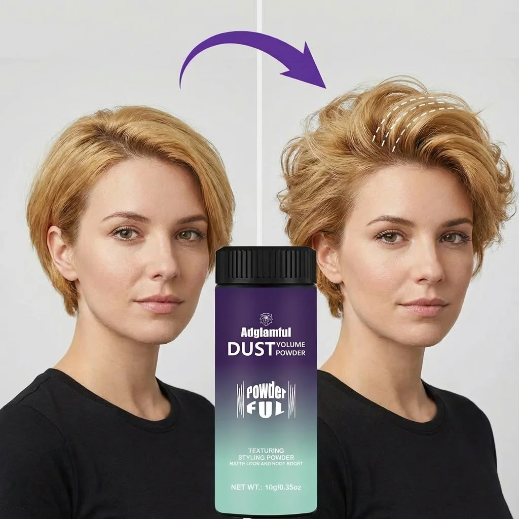 

Рекламный порошок для увеличения объема 10 г — контроль жирности и лифтинг корней, повышение объема в 5 секунд, 24-часовая фиксация, пудра для текстурирования волос