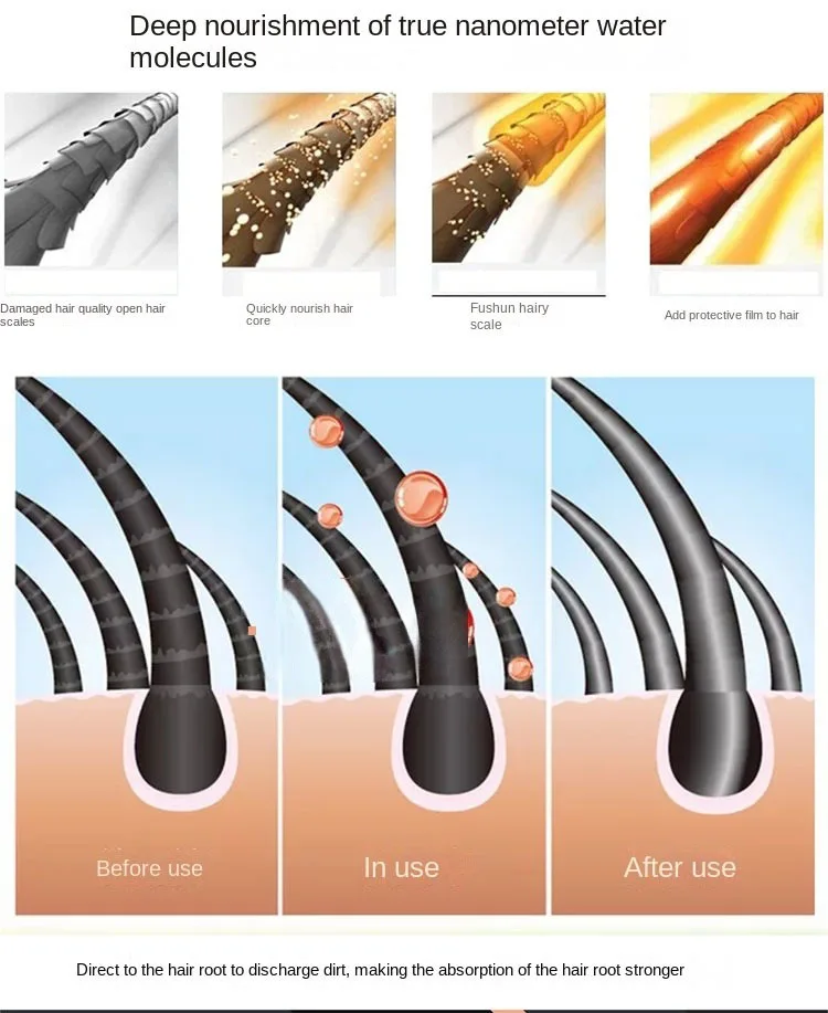 Macchina per vaporizzare i capelli con micro nebulizzazione per spruzzatore per capelli Nano a luce blu per il trattamento dei capelli