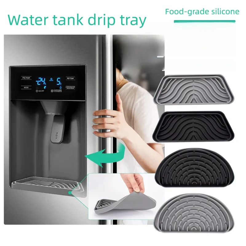 Silicone Drip Tray for Refrigerator Water Dispenser Cuttable Anti-Slip Water Catch Pad for Coffee Machine Ice Maker