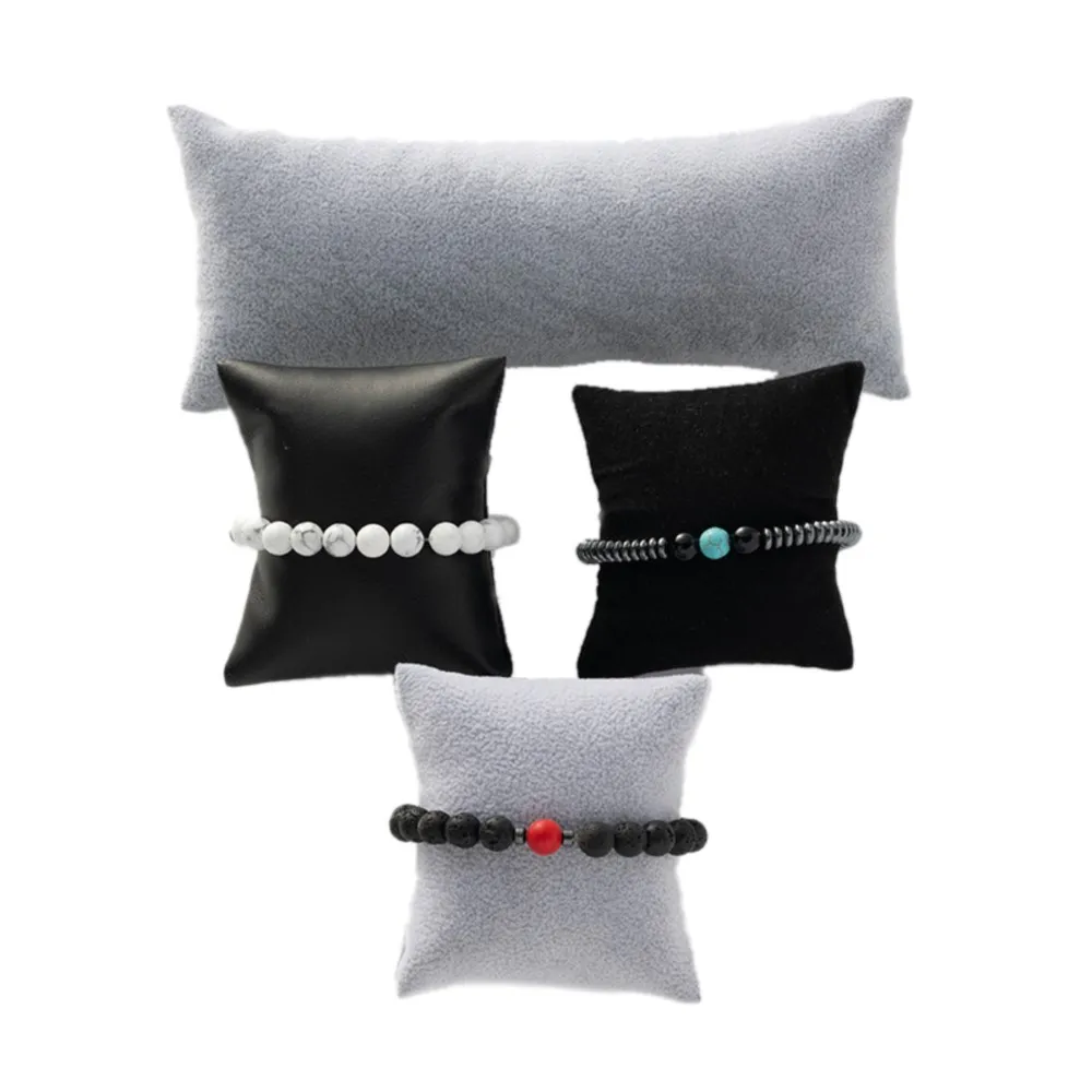 

Velvet Pearl Bracelet Watch Display Pillows Gift Wristwatch Leather Holder Counter Jewelry Pillow Organizer Packaging Wholesale