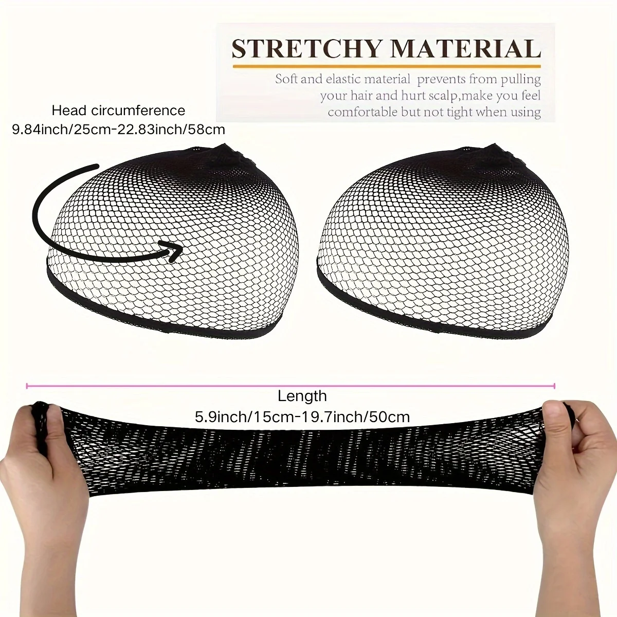 

Mesh Wig Caps, 4-Pack Elastic High Strength Durable, Unisex Adult Closed Wig Net Black Set