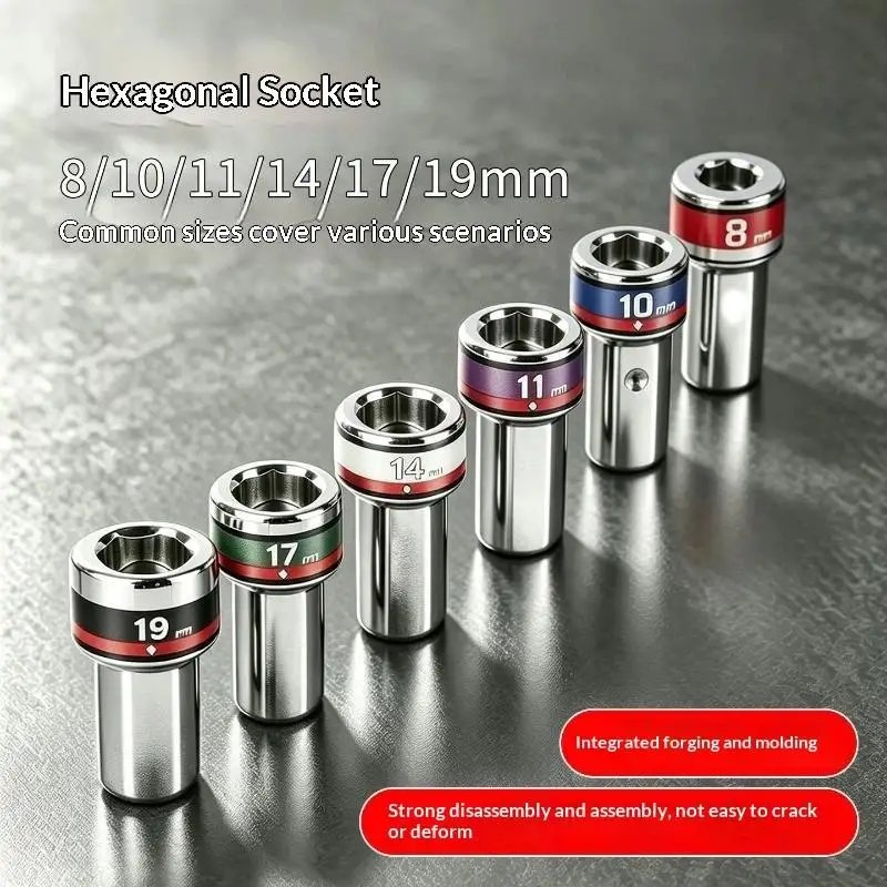 1/7Pcs Universal Joint Swivel Socket Adapter Hex Socket Extension Bar Quick Release Converter Tool For Power Drill Screwdriver