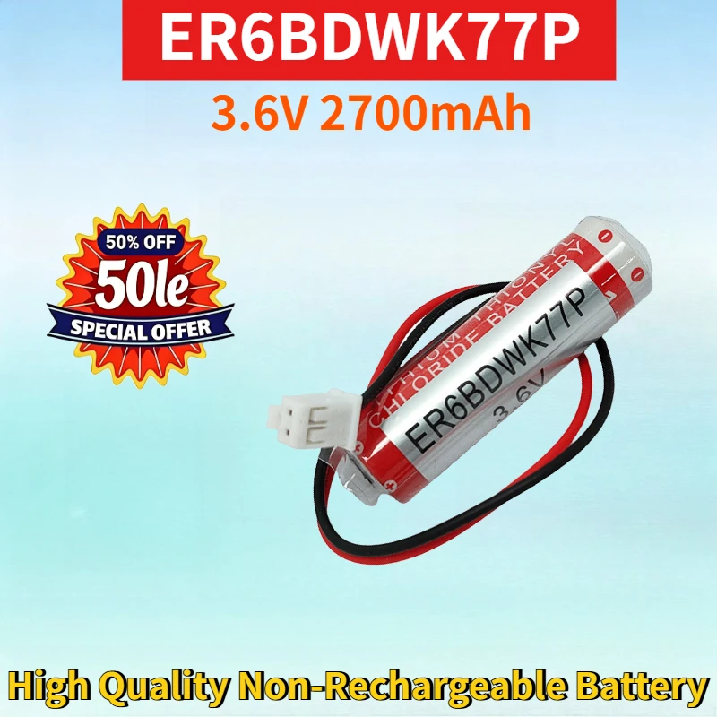 

ER6BDWK77P 3.6V 2700mAh Lithium-ion Non-Rechargeable Battery for Welding Robot PLC Memory Type High Quality Replacement Battery
