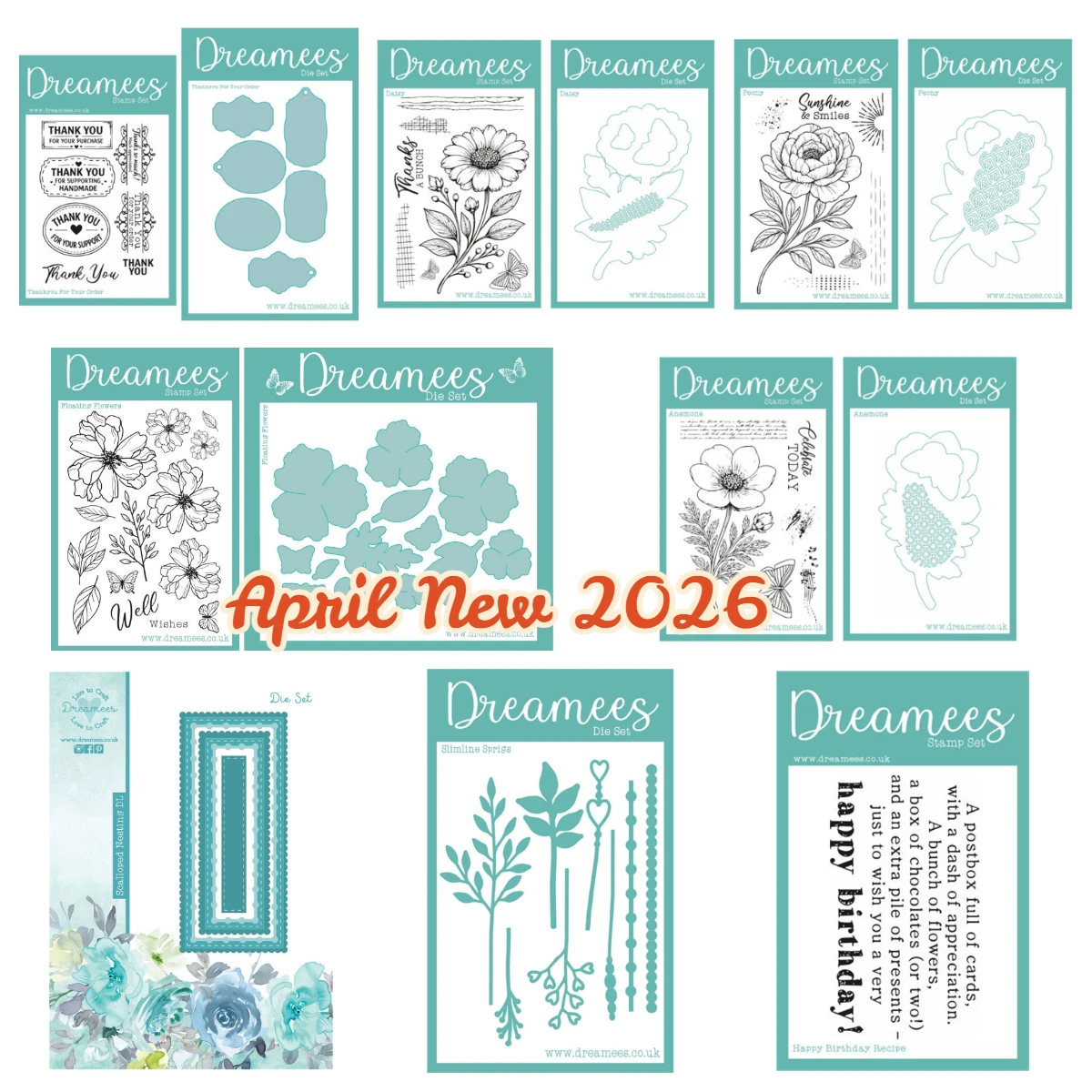 

2026 New Floating Flowers Daisy Peony Silicone Stamps and Metal Cutting Dies for DIY Craft Making Scrapbooking Decoration Mold